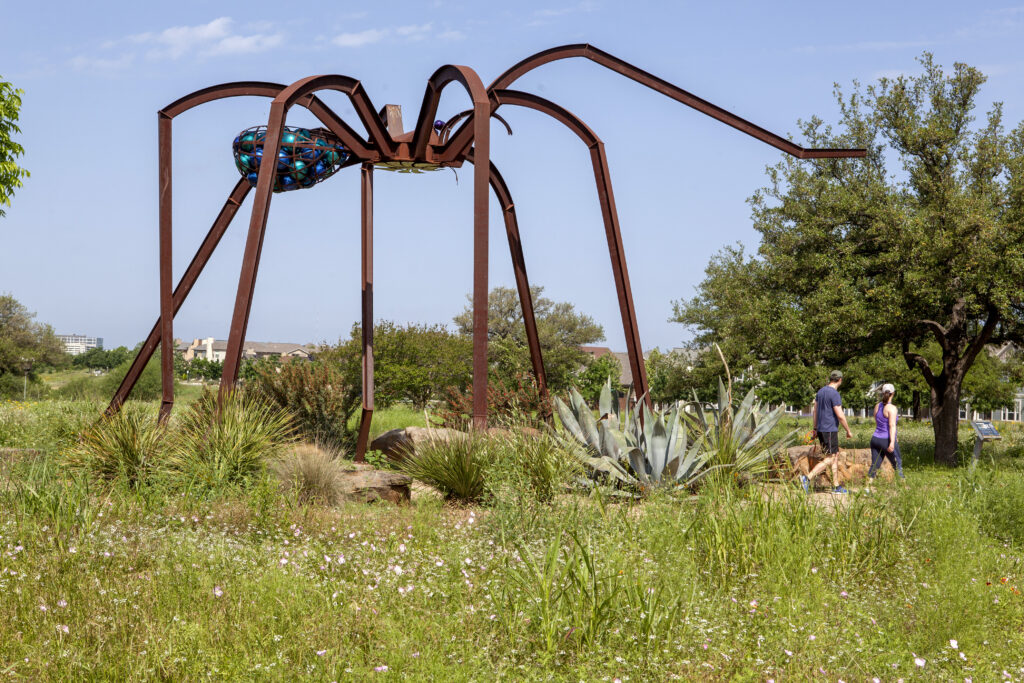 Arachnophillia, situated in Mueller's Southwest Greenway near Berkman Drive